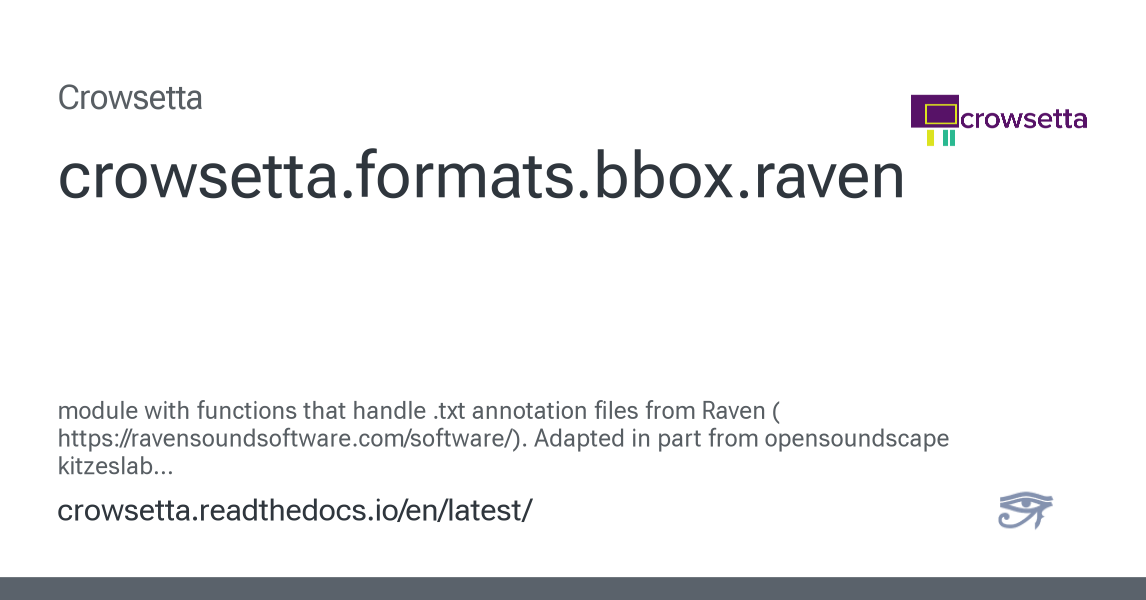 crowsetta.formats.bbox.raven — Crowsetta documentation