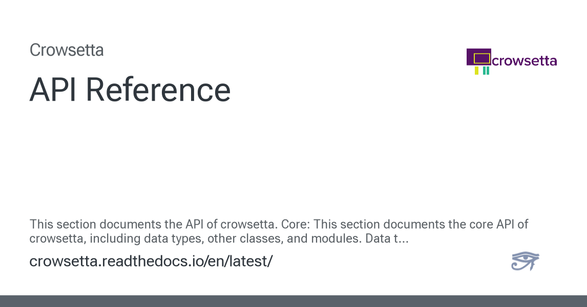 API Reference — Crowsetta documentation